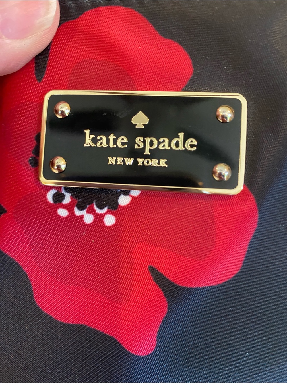 kate spade Black Tote with Red Floral Print - Picture 5 of 8